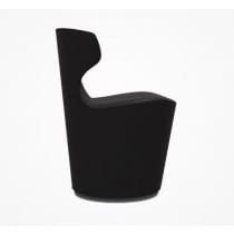 Mini Papilio black leather Chair deplain Naoto Fukasawa