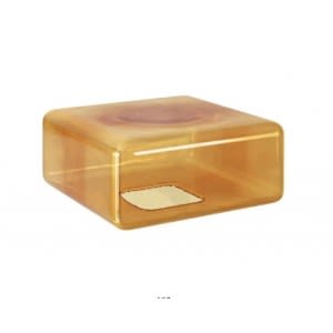 Acerbis Lokum side table immediately available Amber color blown glass 