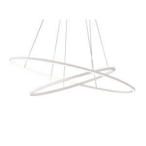 Ellisse double Pendent Lamp Nemo Palazzari Bianca 