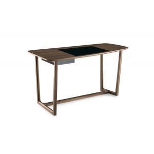 Poliform Concorde Desk Canaletto with drawer and leather pad 