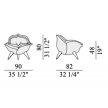 edra rose chair dimensions