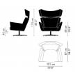 Fritz Hansen Oksen Armchair dimensions