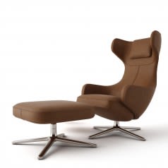 Fauteuil pivotant Grand Relax Vitra - marron