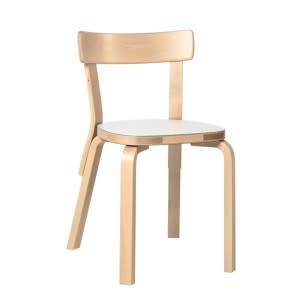 Artek Chair 69 Seduta Laminato Bianco 