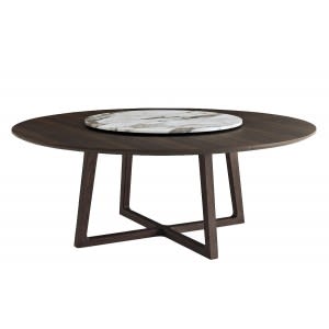 Poliform Concorde Round table spessart oak with lazy susan 