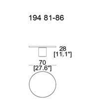 Cod. 194 81 86 (Marble Base Aluminium top/Glass h. 28 x Ø 70 cm)
