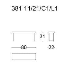 Rectangular Table (80 x 22 x h. 31 cm)
