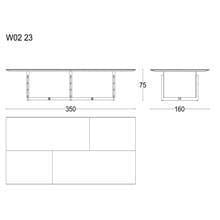 Table Steel Base W02 23 (350 x 160 cm)