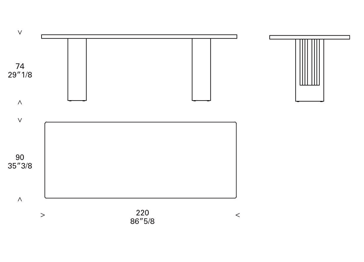 Rectangular Table (220 x 90 x h.74)