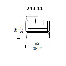 243 11 - ARMCHAIR - 1 PILLOW - Width 92 x Depth 95 cm.