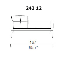 243 12 - 2 SEAT - 2 PILLOW - Width 167 x Depth 95 cm.