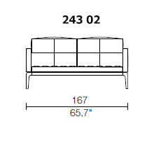 243 02 - 2 SEAT SOFA - Width 167 Depth 95 cm.