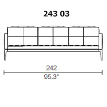 243 03 - 3 SEAT SOFA - Width 242 Depth 95 cm.