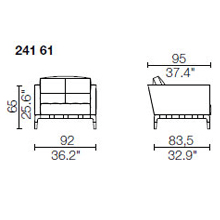 241 61 - width 92 x depth 95 x h. 65 cm