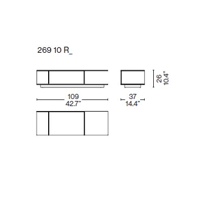 Rectangular Table (108.5 x 36.5 cm) 