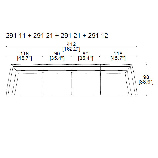 291 11 + 291 21 + 291 21 + 291 12 - 412x98 cm