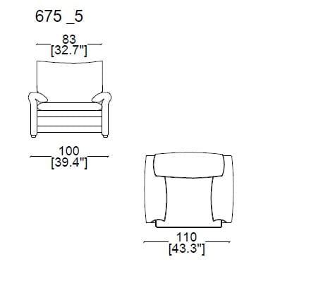 675 A5 Armchair widht 101 cm