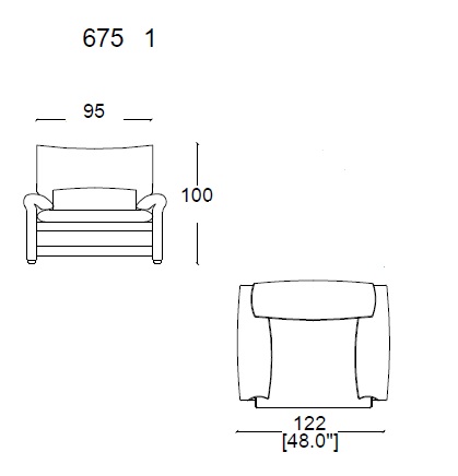 675 Y1 - Armchair widht 122 cm