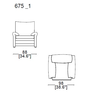 Armchair Maralunga widht 98 cm