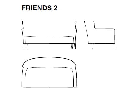 Friends 2 - 166x94xH87 cm