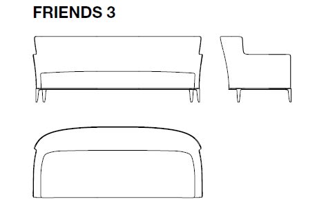 Friends 3 - 221x94xH87 cm