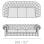 Three seater sofa with three seat cushions