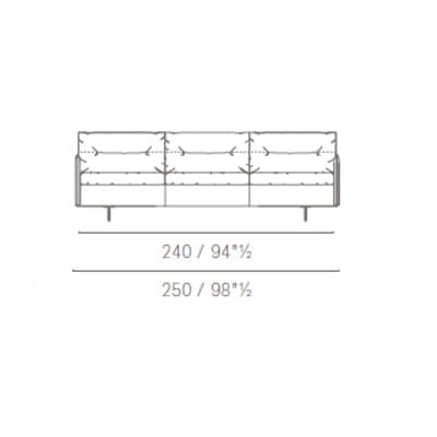 Three seater with high armrests