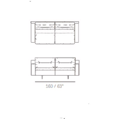 Two seater with medium armrests