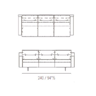 Three seater medium armrests