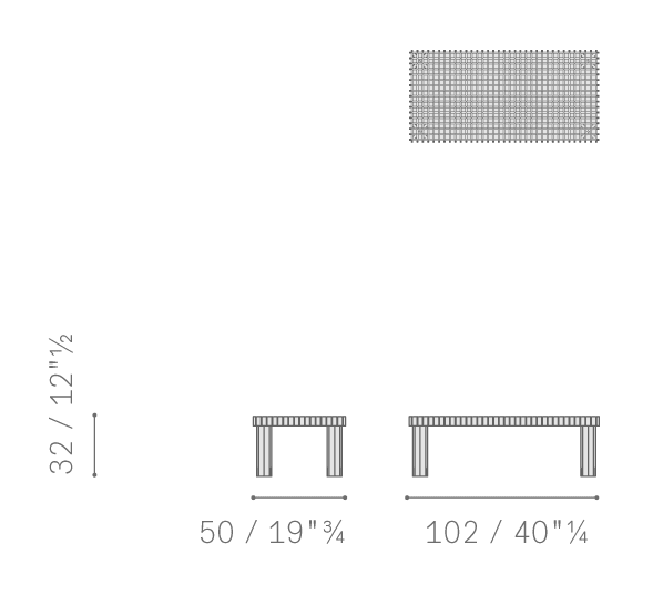 rectangular 102x50cm