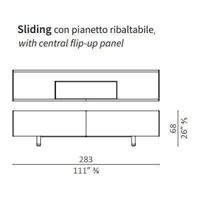 283 with central flip-up panel 