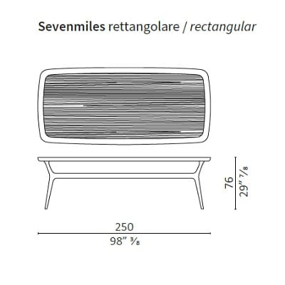 Rectangular 250 cm 