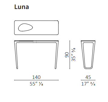 140 cm with corian and hollow tray top