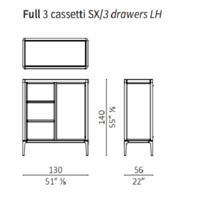 Full 3 drawers left