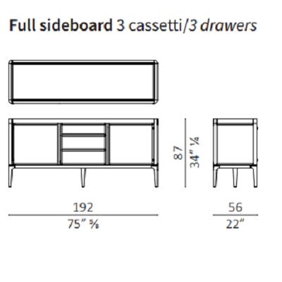 Full sideboard 2 doors and 3 drawers