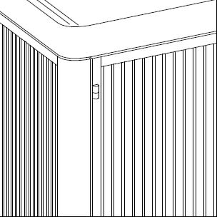 Extra ( drawer fronts and side panels covered with small strips in solid American walnut.)