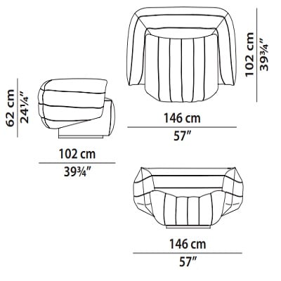 146x102xh62 cm