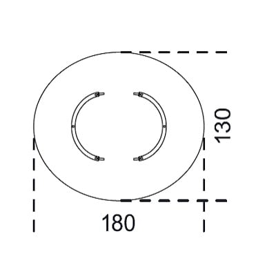 Oval 180x130 cm