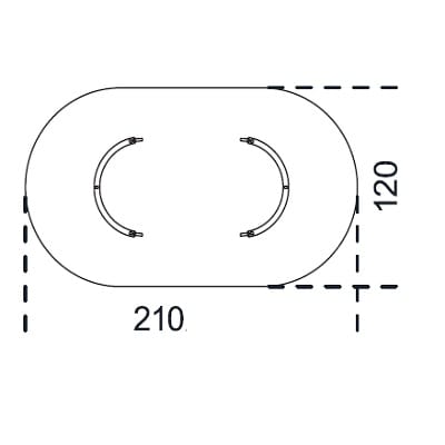 Oval 210x120 cm 