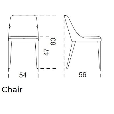 Chair without armrests