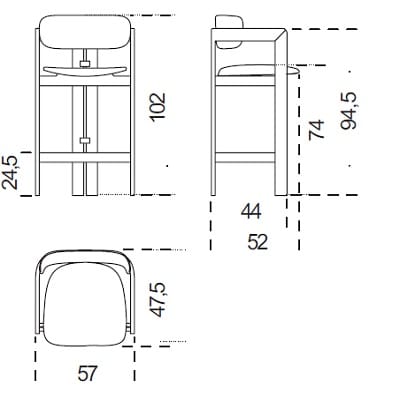 H 102 cm