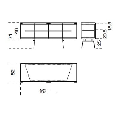 162x52x71cm