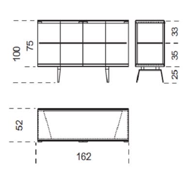 162x52x100cm