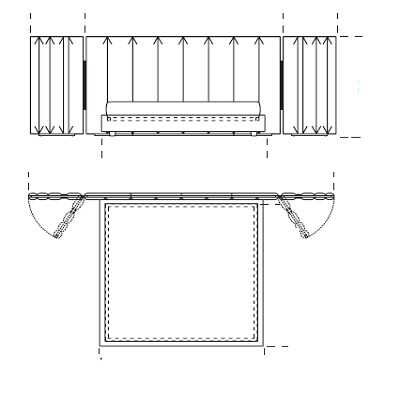 Bed for mattress 180x200 (363x225xh135 cm)