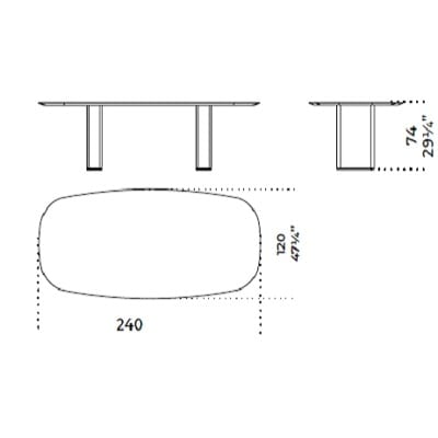 Ovale 240x120 cm