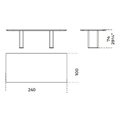 Rectangular 240x100 cm