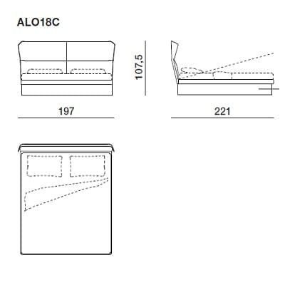 Bed for mattress 180x200 cm with BOX