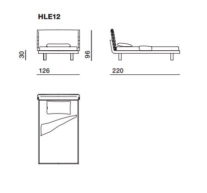 Bed for mattress 100x200 cm