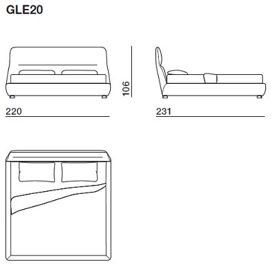 Bed for mattress 200x200 cm