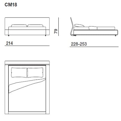 Bed for mattress 180x200 cm